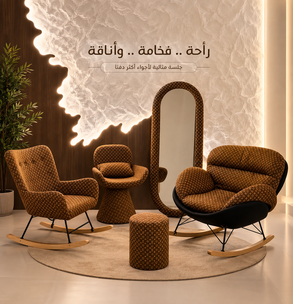 طقم جلسة هزاز فاخر حديث